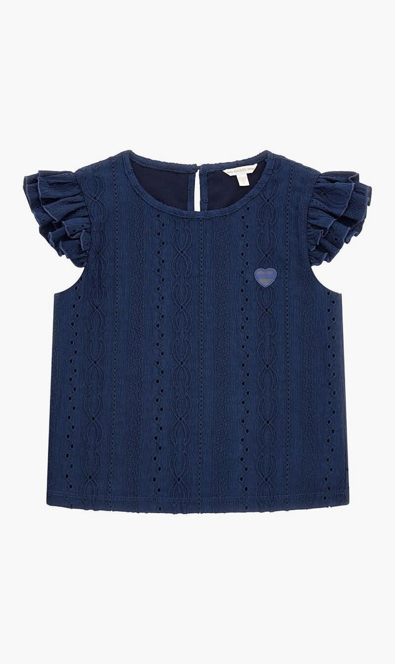 

Guess Blue Stretch Jacquard Top for Girls | The Deal Outlet