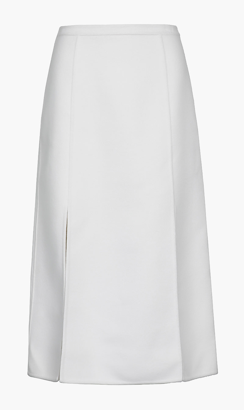 

Cashgora Slit Skirt, Beige