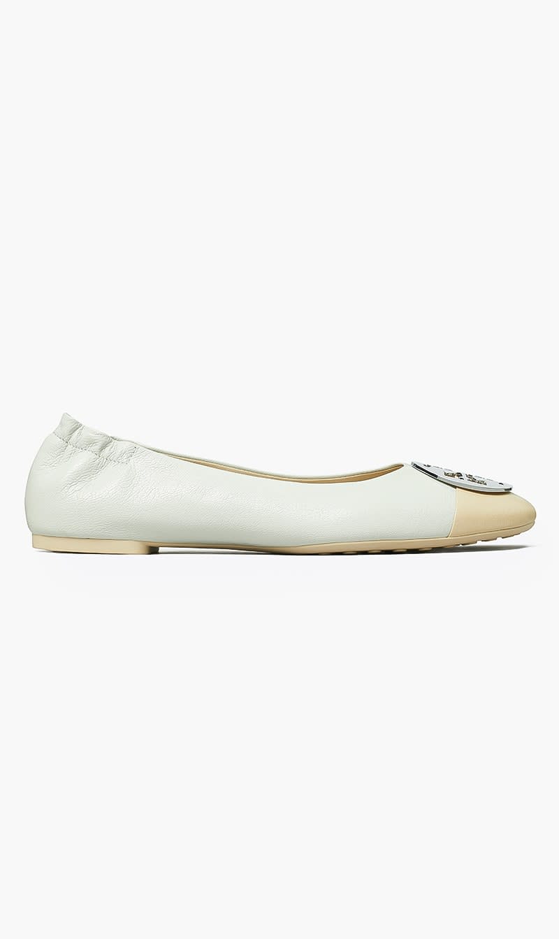 

Tory Burch Grey Claire Cap-toe Ballet for Women | The Deal Outlet