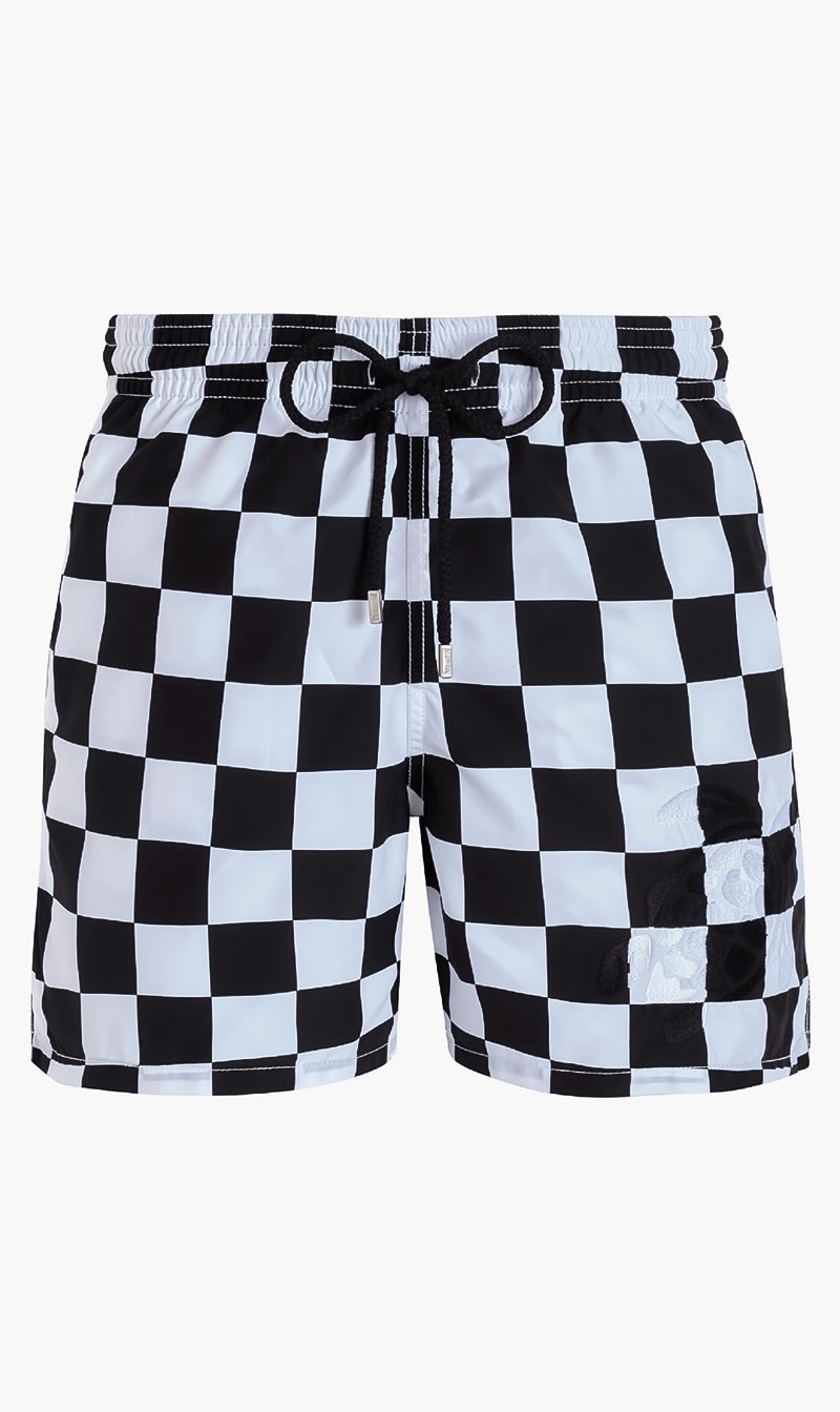 

Vilebrequin White Damier Swim Shorts for Men | The Deal Outlet