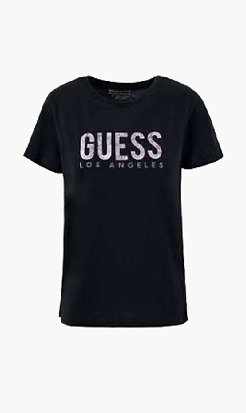 Black Guess White Logo T-shirt for Women