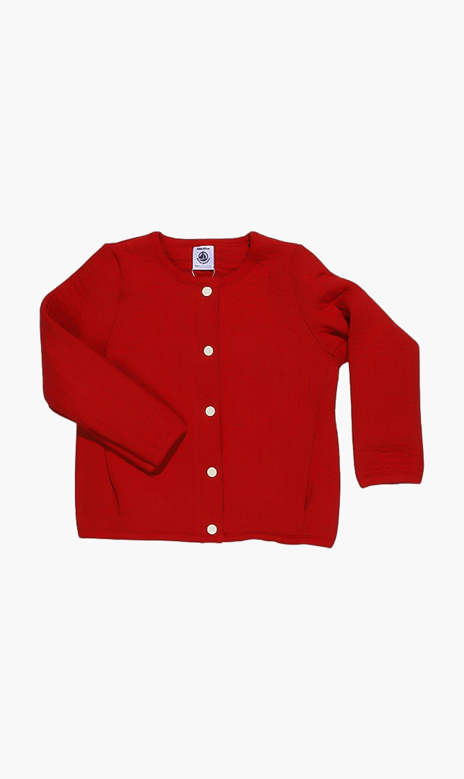 

Cotton-blend Cardigan, Red
