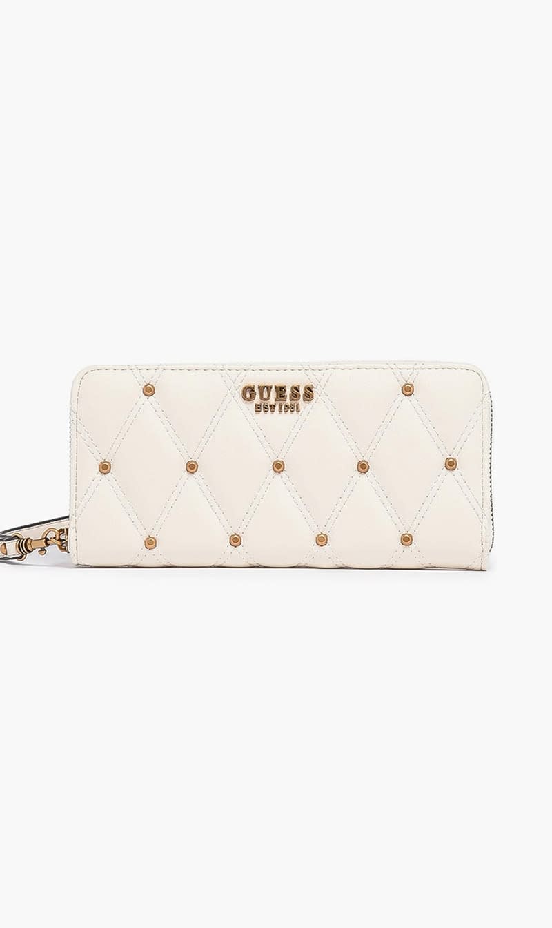 

Guess White Triana Zip Around Wallet for Women | The Deal Outlet