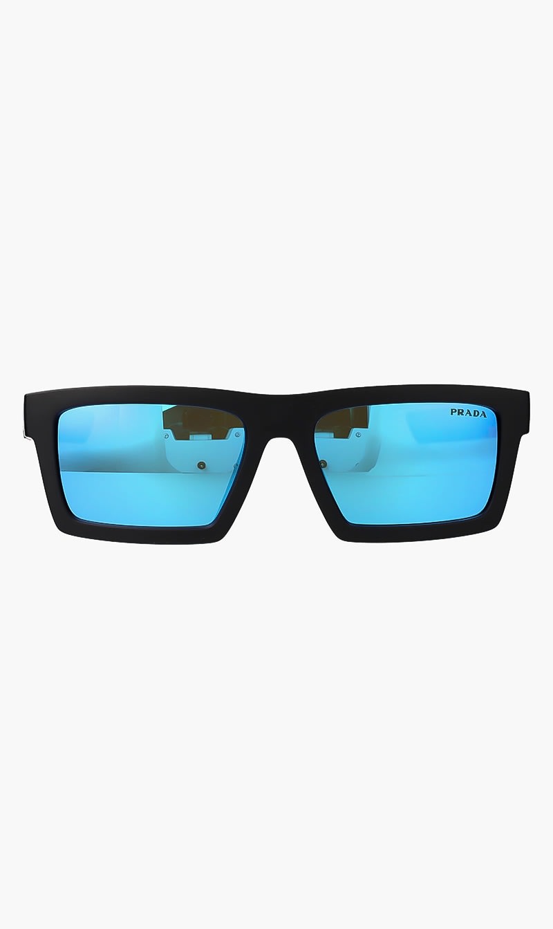 

Prada Blue Linea Rossa Squared Sunglasses | The Deal Outlet