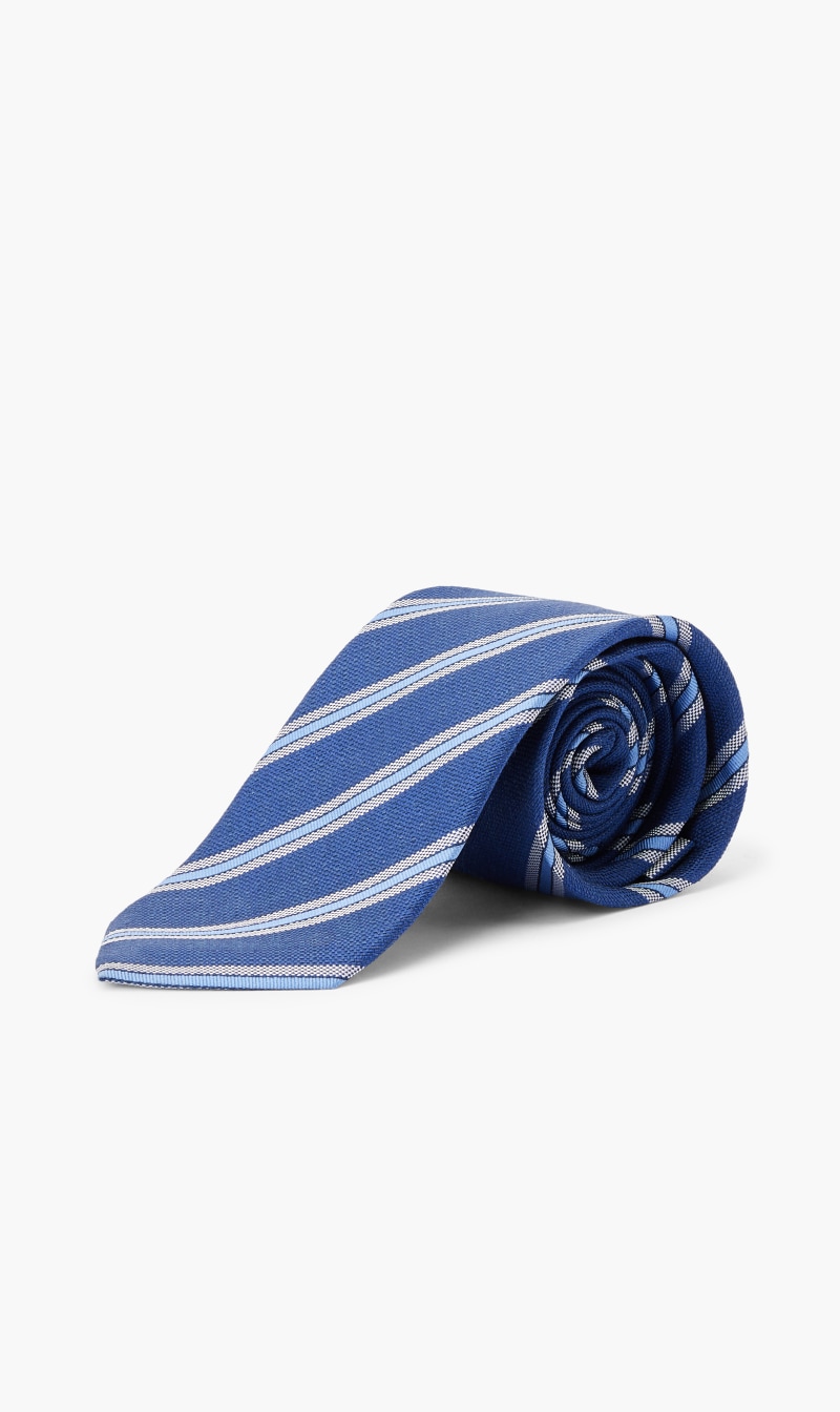 

Hackett London Blue Classic Dual Colored Striped Tie for Men | The Deal Outlet