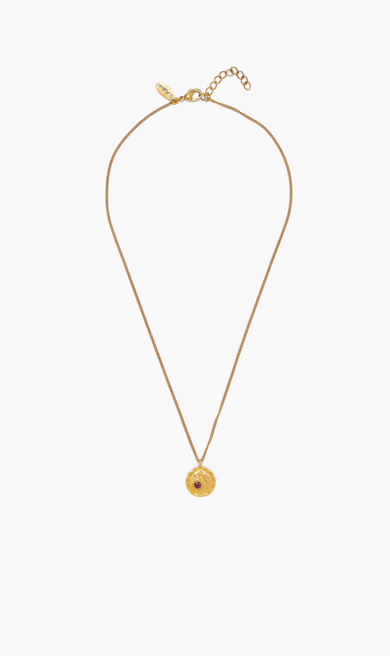 

July Birthstone Necklace With Ruby, Gold