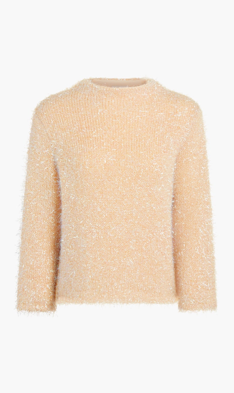 

Tory Burch White Tinsel Mockneck Sweater for Women | The Deal Outlet