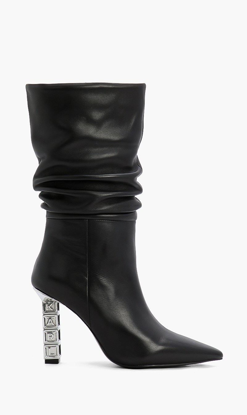 

Mid Leg Ruche Boots, Black