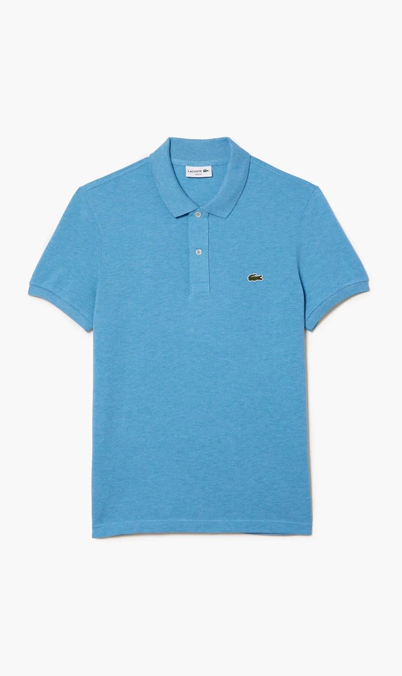 

Lacoste Blue Short Sleeved Ribbed Collar Shirt for Men | The Deal Outlet