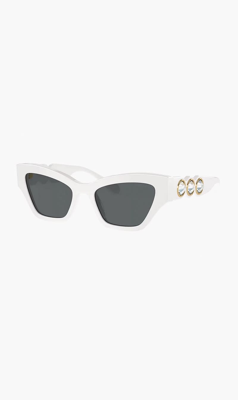 White Swarovski Pink Cat Eye Sunglasses for Women