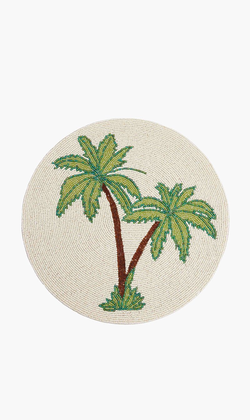 

Les Ottomans Others Jungle Beaded Placemat White | The Deal Outlet