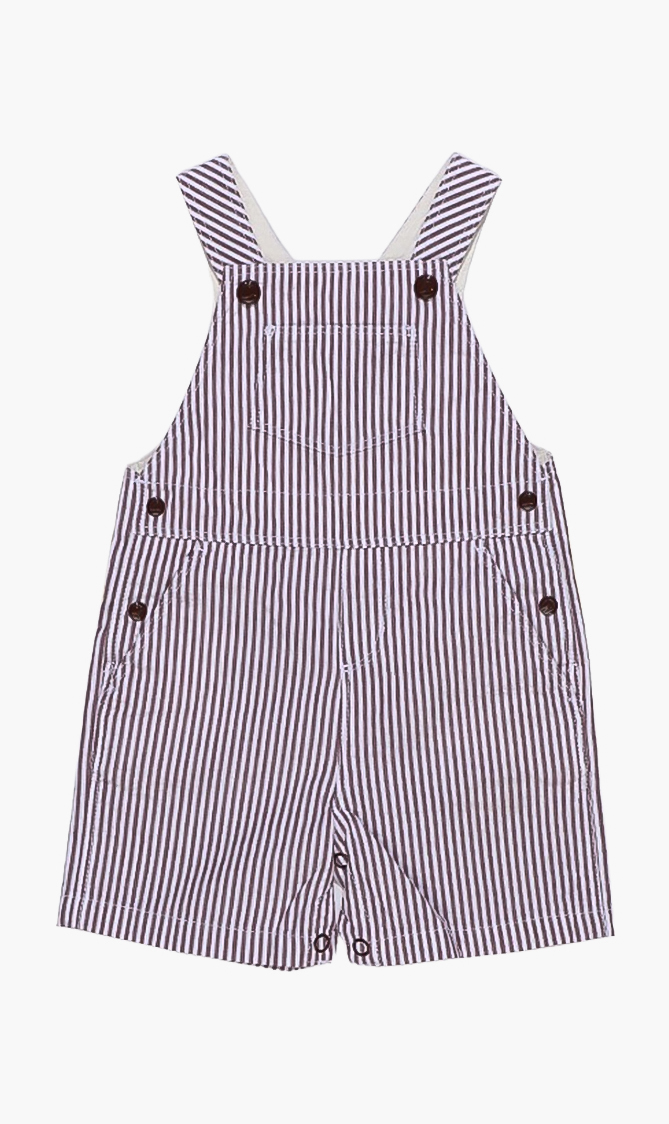 

Striped Short Dungaree, Brown