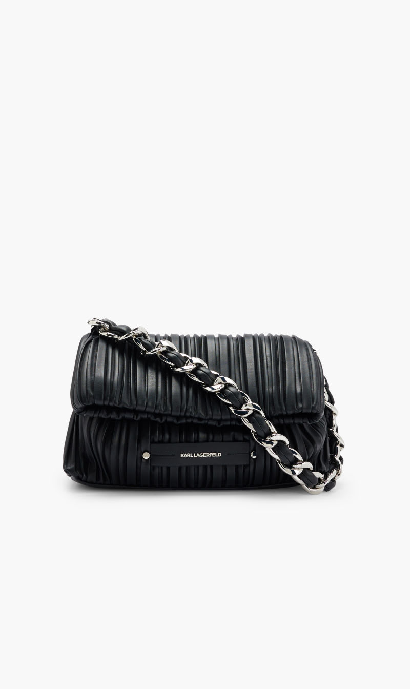

Karl Lagerfeld Black Kkushion Chain Sm Fold Tote for Women | The Deal Outlet