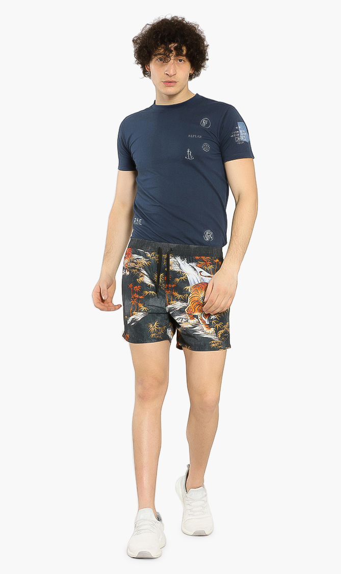 

Replay Tiger Printed Swim Trunks