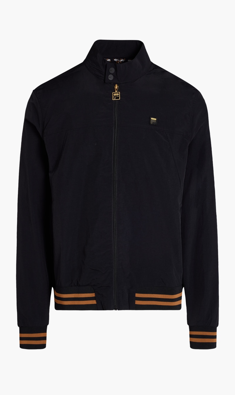 

Fila Black Alessio Gold Archive Influen Lightweight Jacket for Men | The Deal Outlet