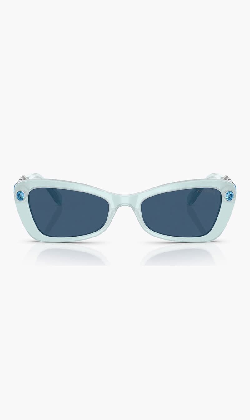 Swarovski Blue Rectangular Sunglasses for Women