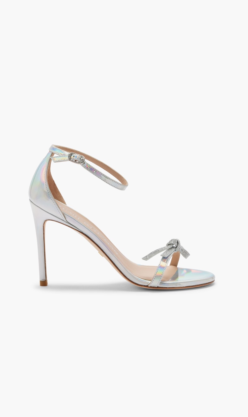 

Stuart Weitzman Silver Nudist Sw Bow 100 Sa for Women | The Deal Outlet