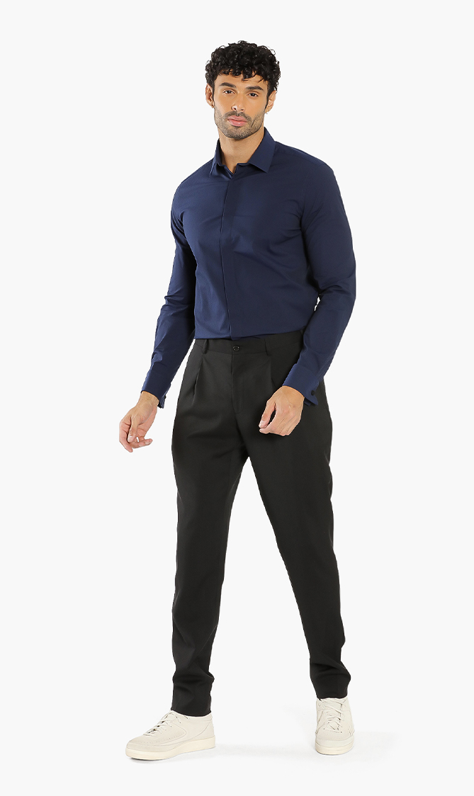 

Plain Wool Trouser, Black