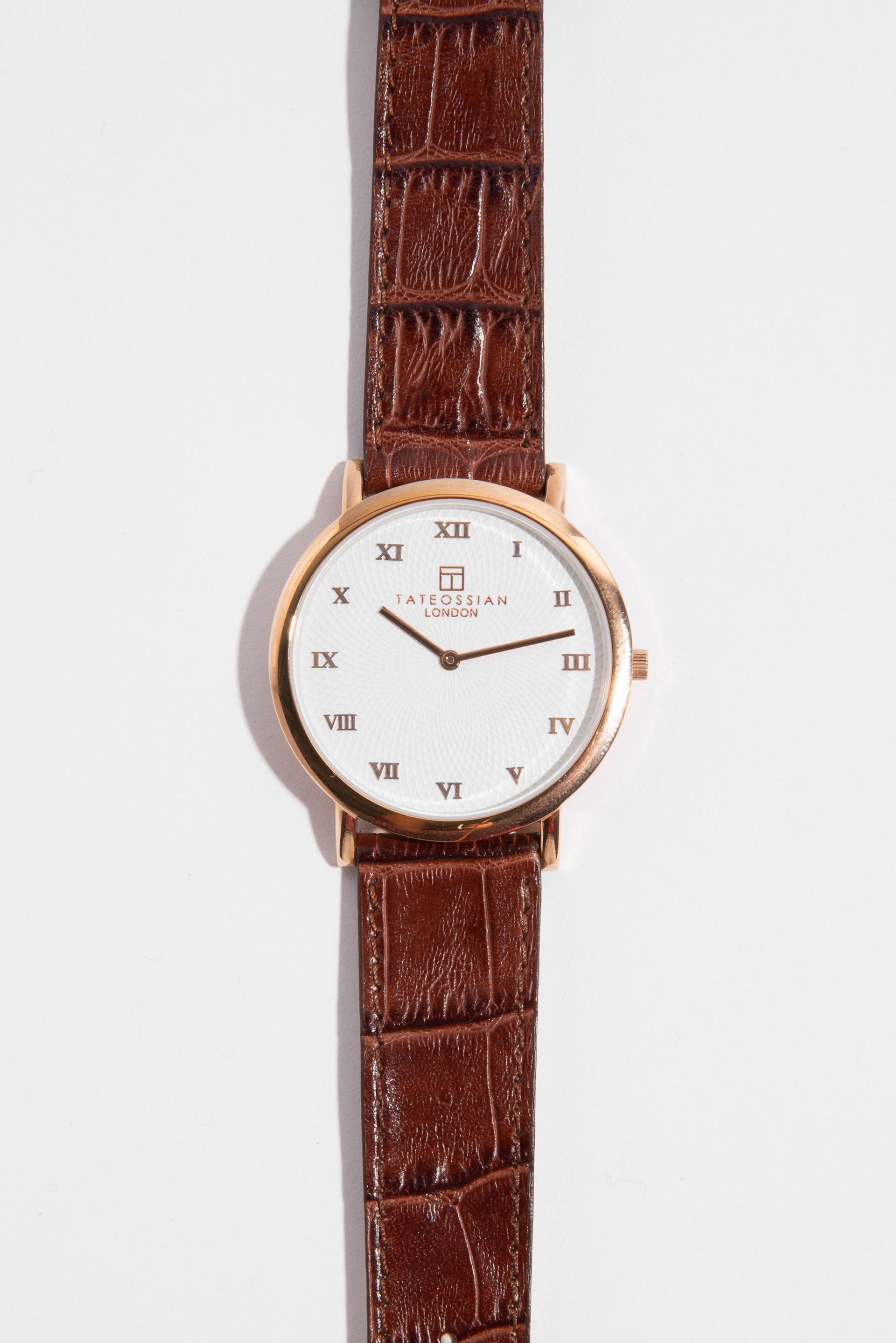 

Tateossian Rotondo Guilloche Ultra Slim Analog Watch
