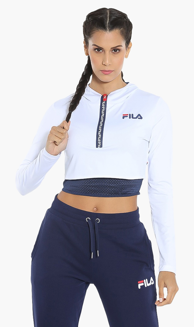 

Lilly Mesh Combo Hoodie, White