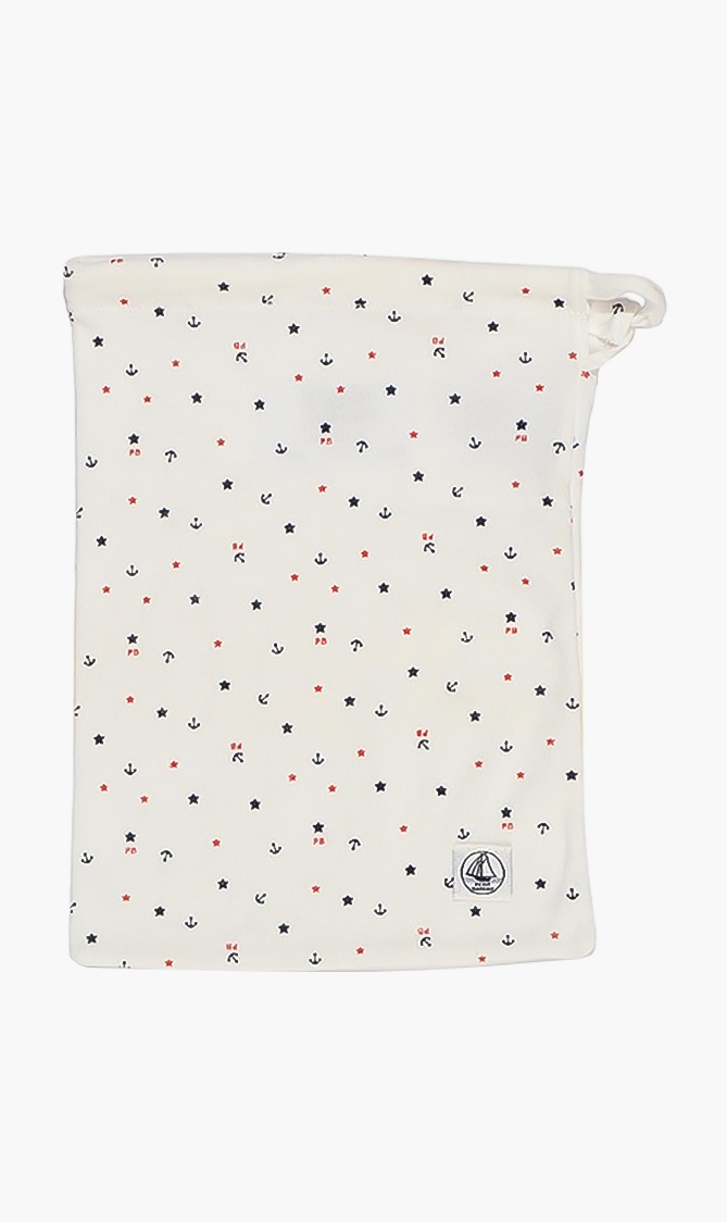 

Anchor And Star Print Pouch, White