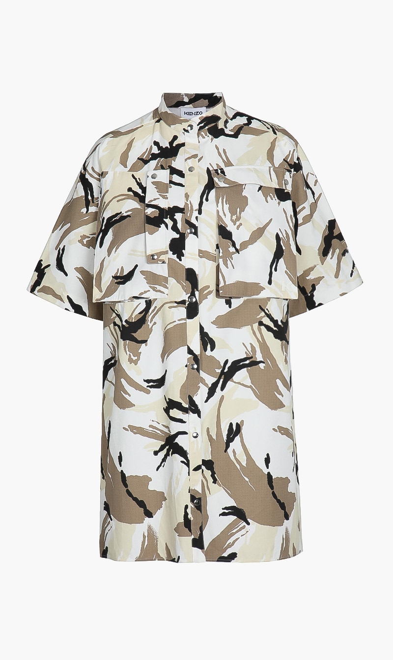 

Abstract Printed Shirt Dress, Multi-color