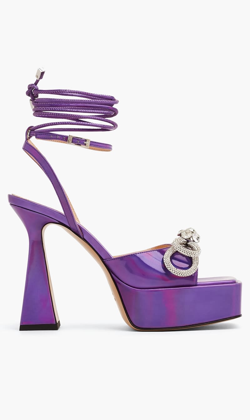 

Mach And Mach Purple Double Bow Platform Sandals for Women | The Deal Outlet