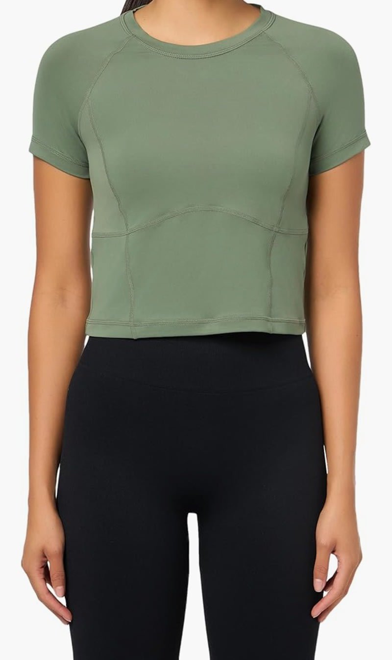 

Sweaty Betty Green All Day Active Cropped T-shirt for Women | The Deal Outlet
