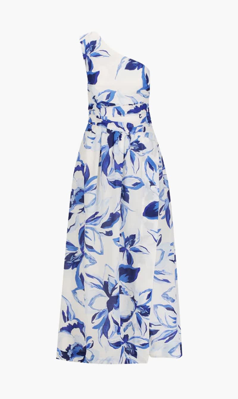 

Shona Joy Multi-color Willa Asymmetrical Gathered Maxi Dress for Women | The Deal Outlet