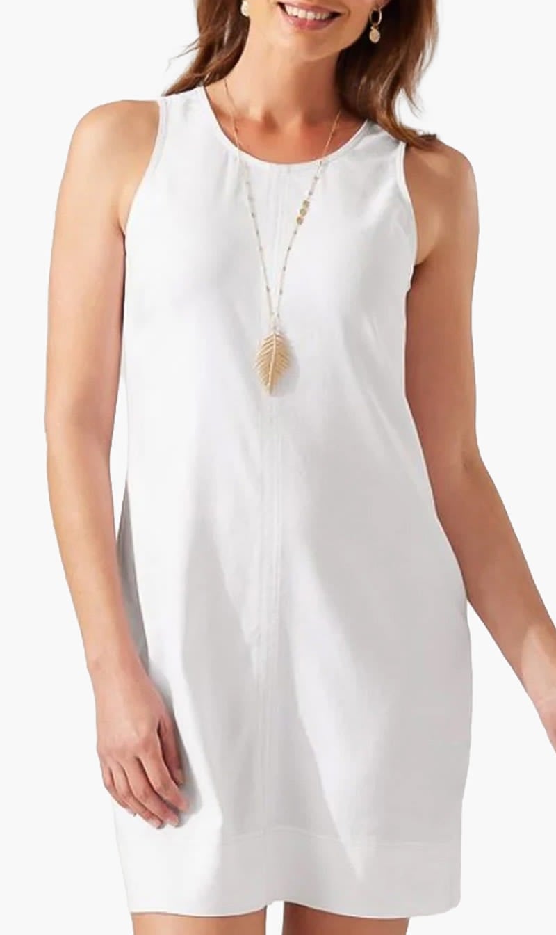 Tommy Bahama White Palm-a-dora Sleeveless Sheath Dress for Women