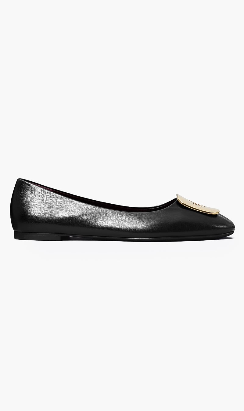 

Tory Burch Black Georgia Ballet Flats for Women | The Deal Outlet