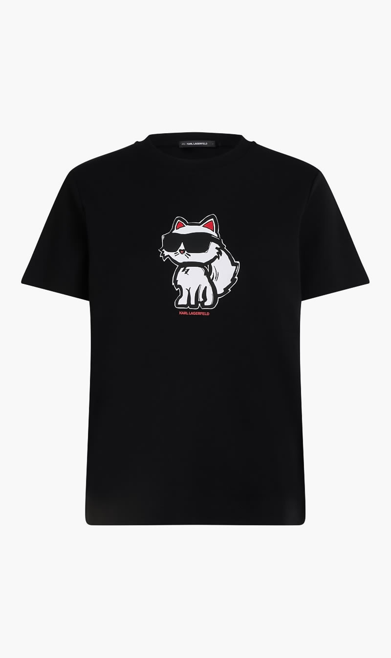 

Karl Lagerfeld Black Ikon Sketch Print T Shirt for Women | The Deal Outlet