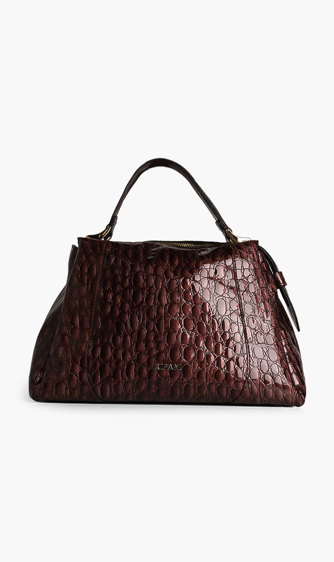 

RIPANI Glossy Leather Animal Skin Duffle Bag