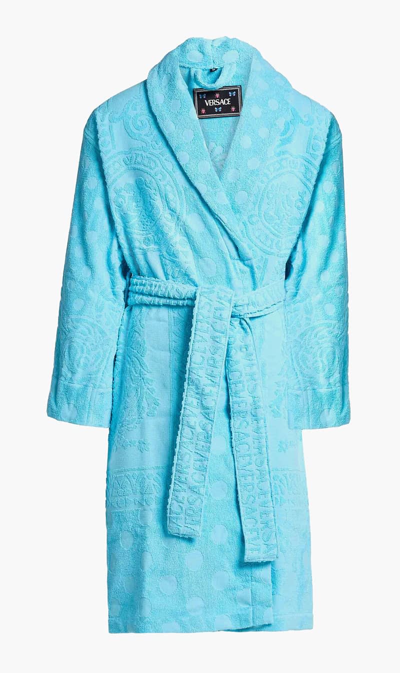 

Versace Blue La Vacanza Bath Robe | The Deal Outlet