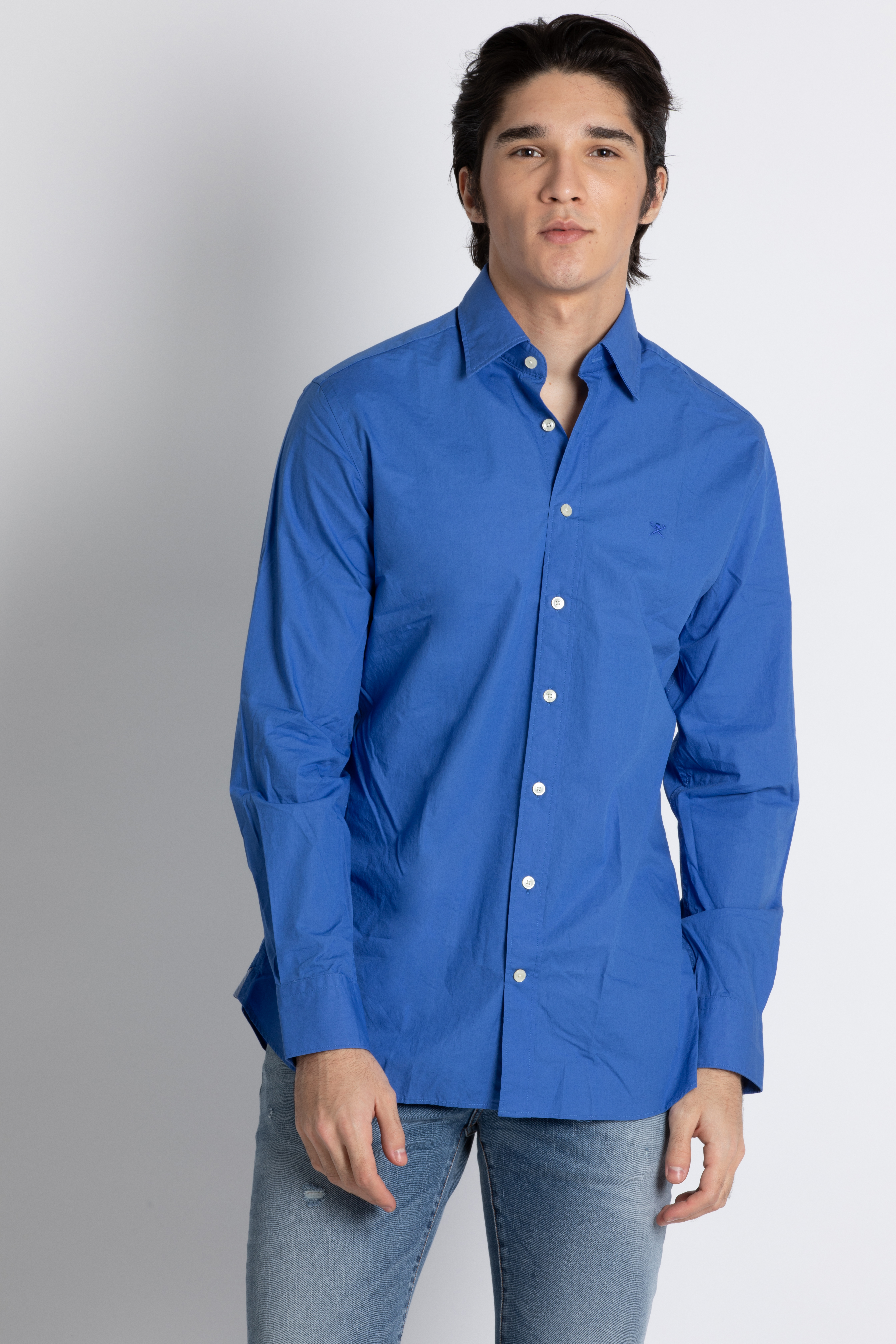 

Hackett London Piece Dyed Poplin Long Sleeve Shirt