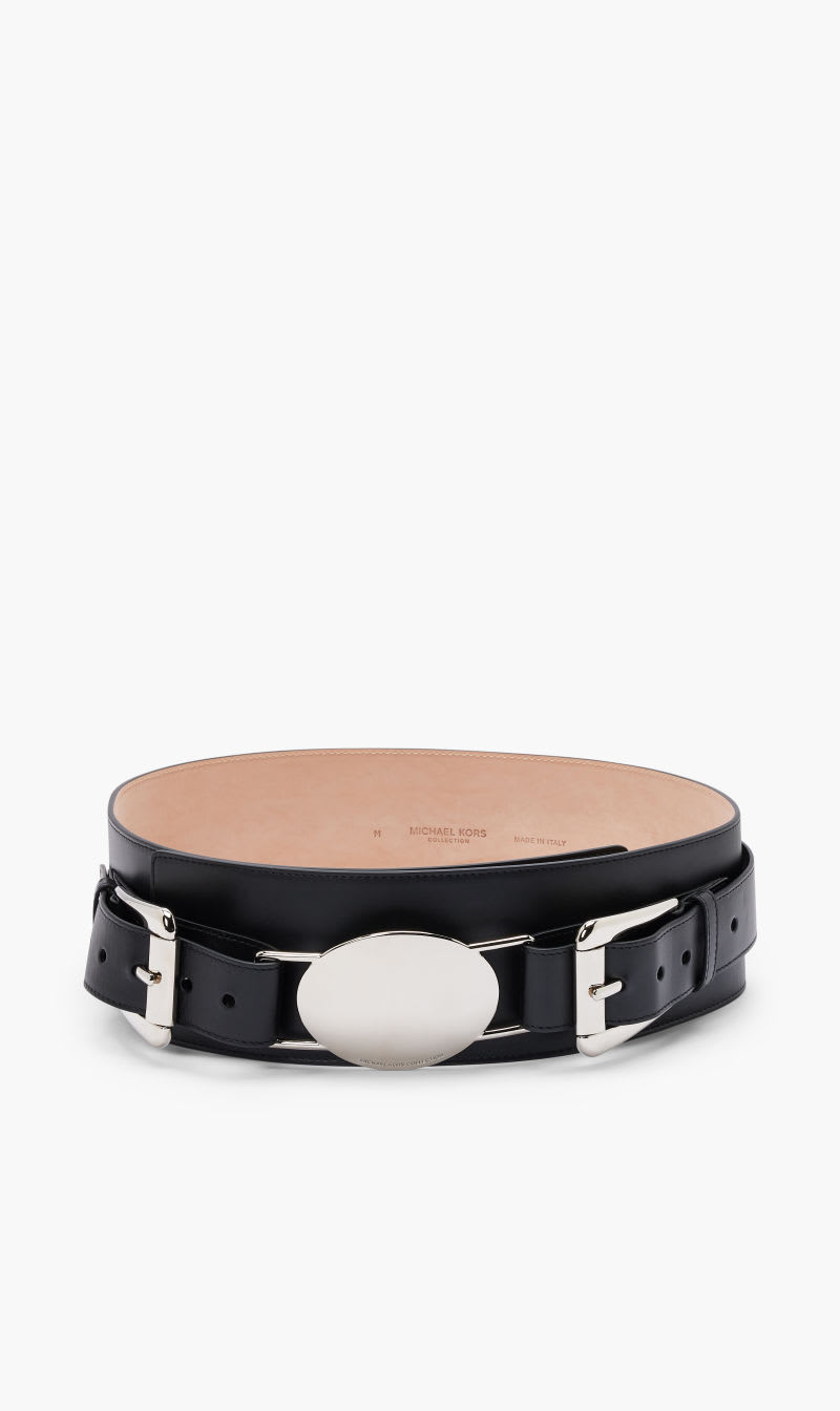 

Michael Kors Black Gloria Belts Double Buckle Hip Belt for Women | The Deal Outlet