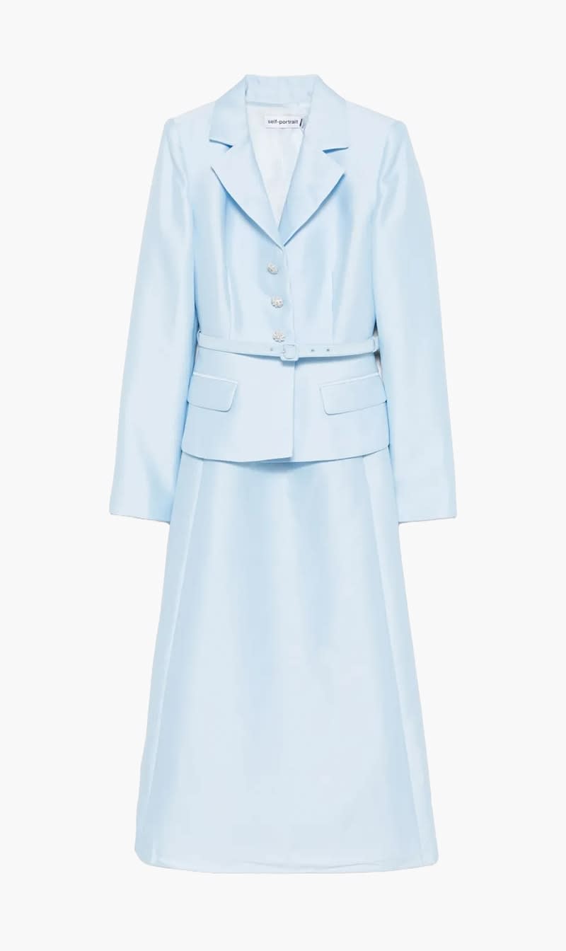 

Self-portrait Blue Taffeta Midi Dress for Women | The Deal Outlet