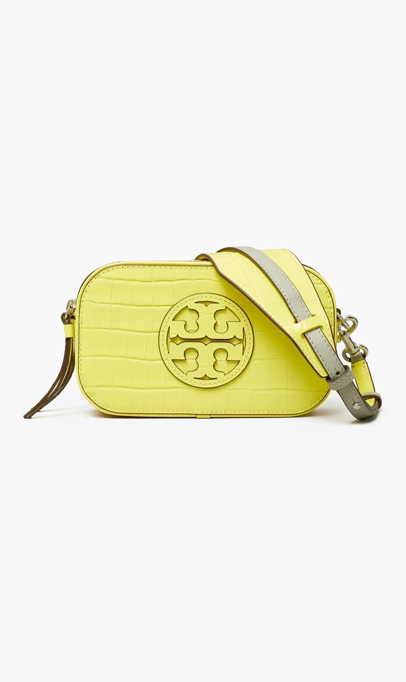 

Tory Burch Yellow Mini Miller Croc-embossed Crossbody Bag for Women | The Deal Outlet