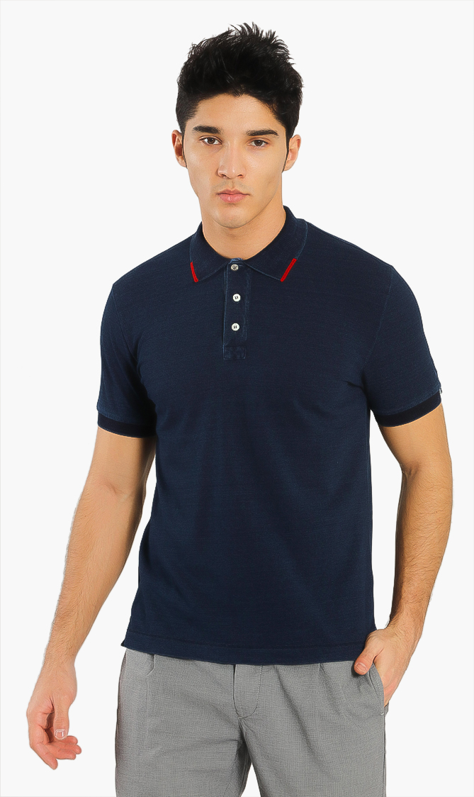 

Jacob Cohen Contrast Piped Collar Polo Shirt