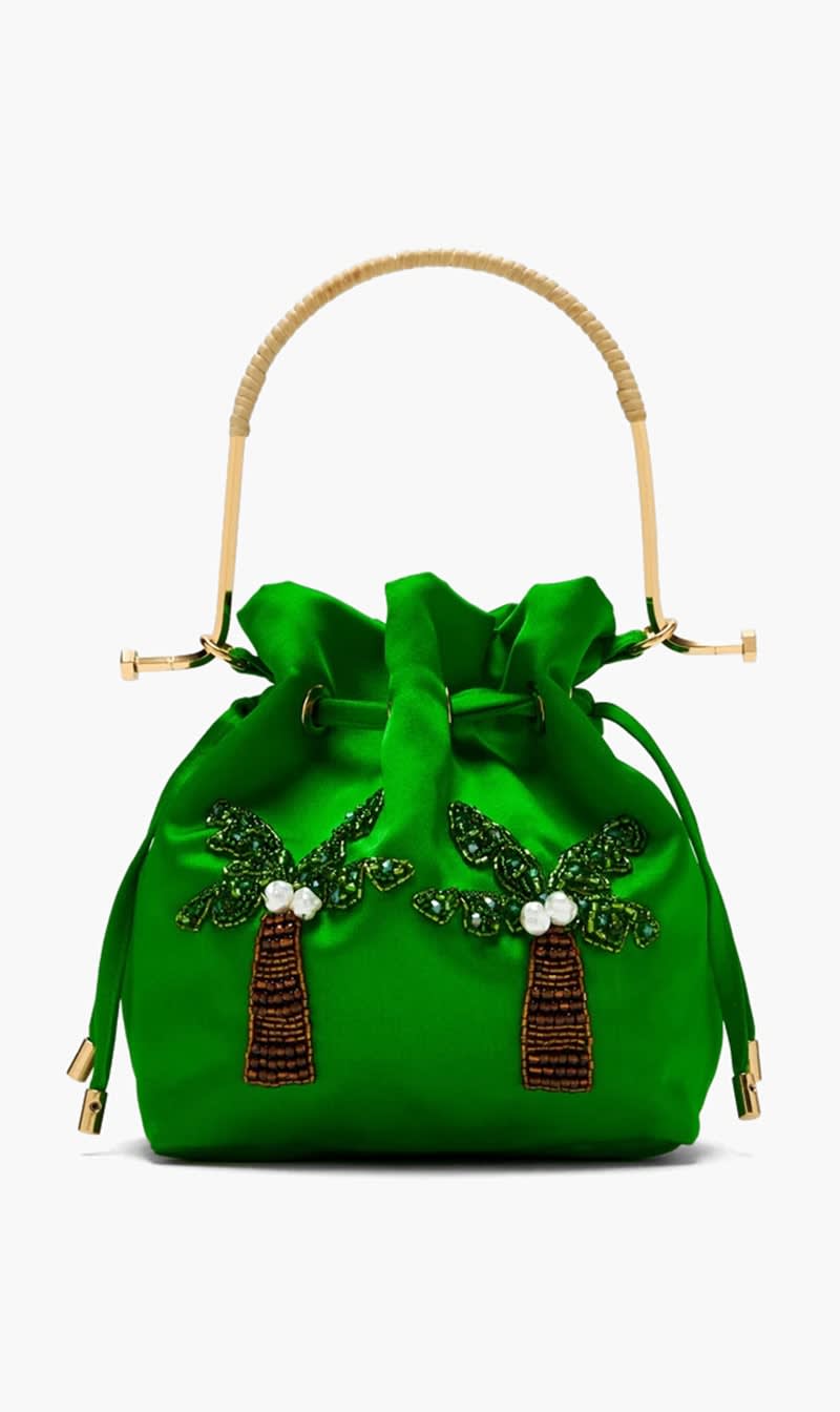Waiwai Rio Green Bel Cetim Aloha Bag for Women