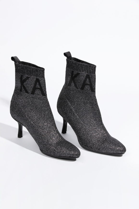 

KARL LAGERFELD Knit Collar Ankle Boots