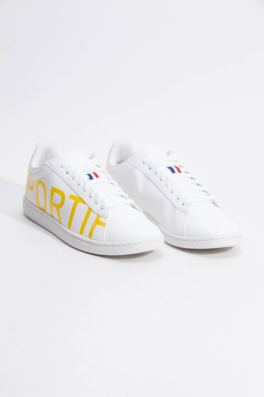 

Le Coq Sportif Courtset Big Logo Optical White/empire Yellow Sneakers