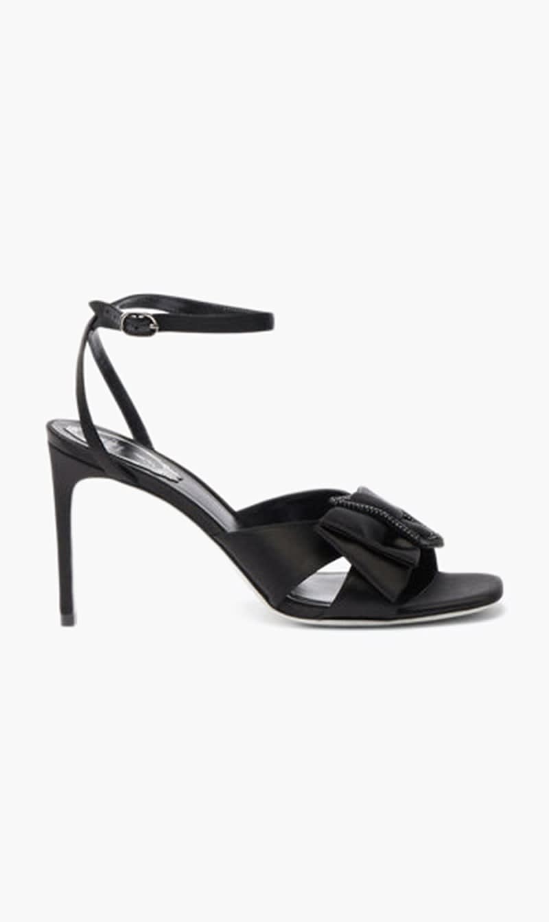 

Rene Caovilla Black Satin Jet Heels for Women | The Deal Outlet