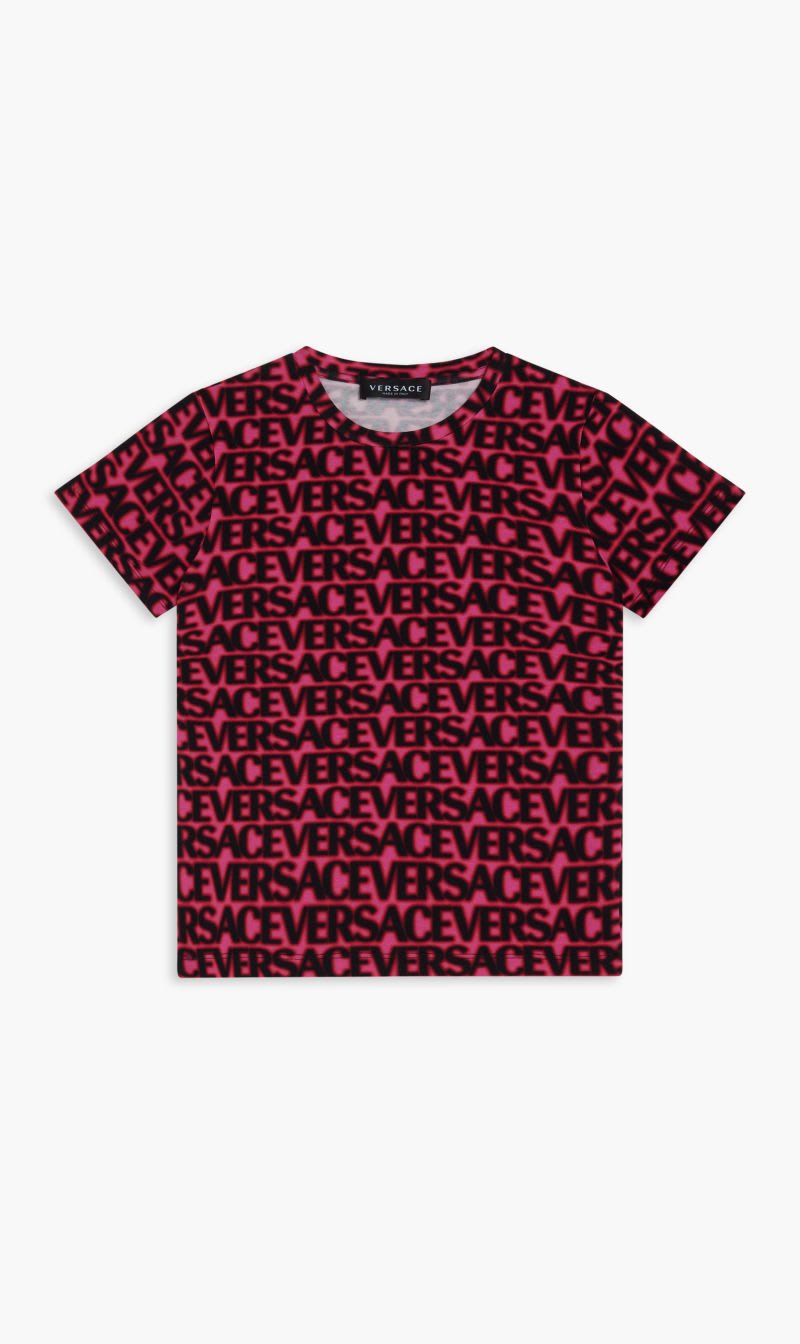 

Versace Multi-color T-shirt Versace On Repeat Kids Jersey for Girls | The Deal Outlet