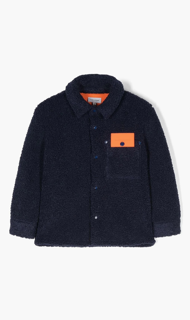 

Marc Jacobs Blue Faux Shearling Logo Applique Jacket for Boys | The Deal Outlet