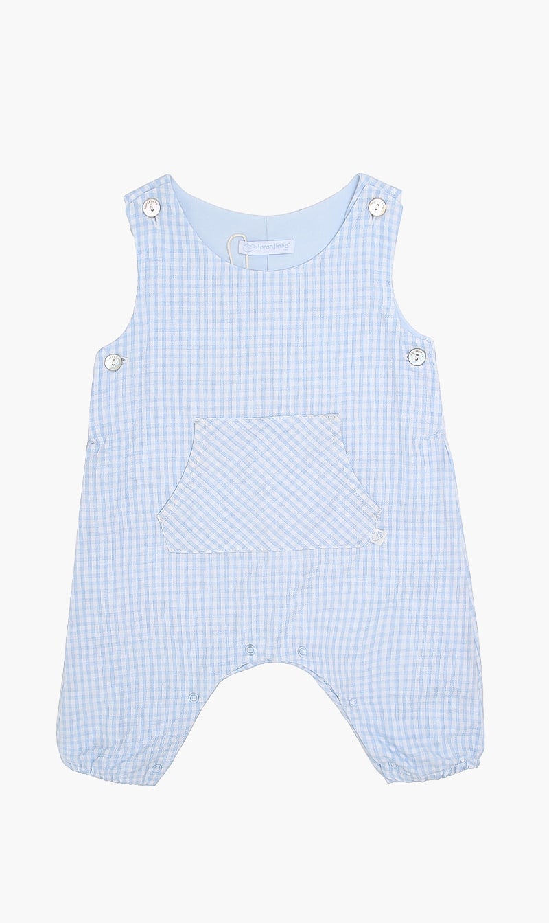 

Laranjinha Blue All Over Checked Onesie for Boys | The Deal Outlet