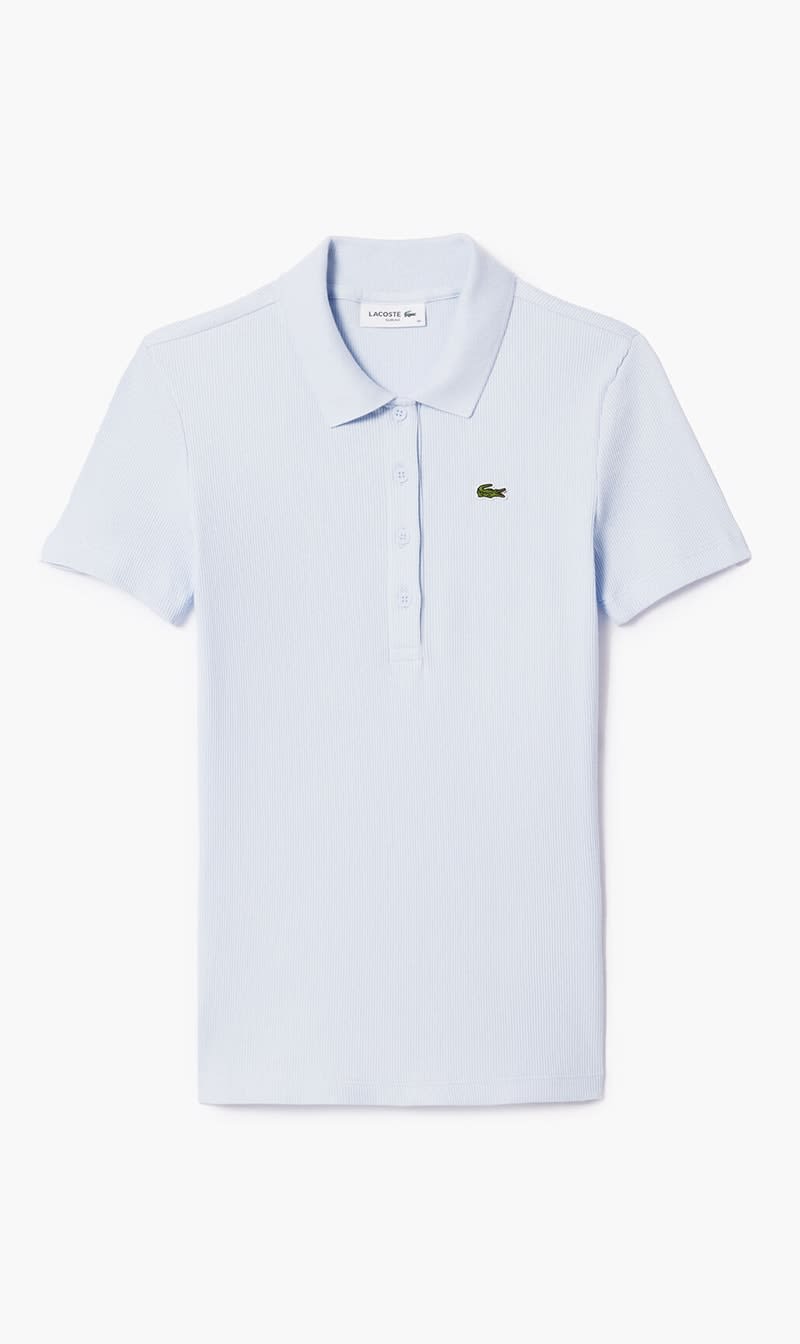 

Lacoste Blue Ribbed Collar Shirt for Women | The Deal Outlet