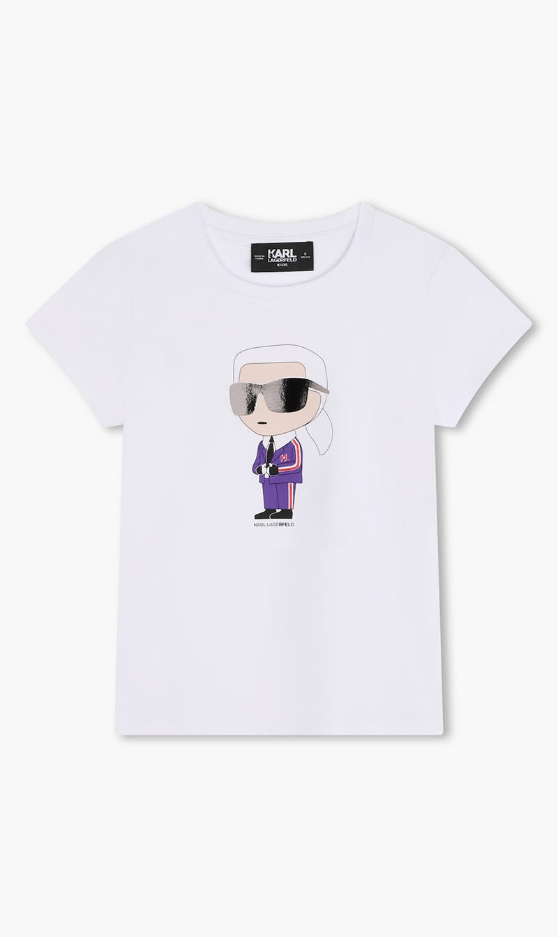 

Karl Lagerfeld White Ikonik Logo T-shirt for Girls | The Deal Outlet