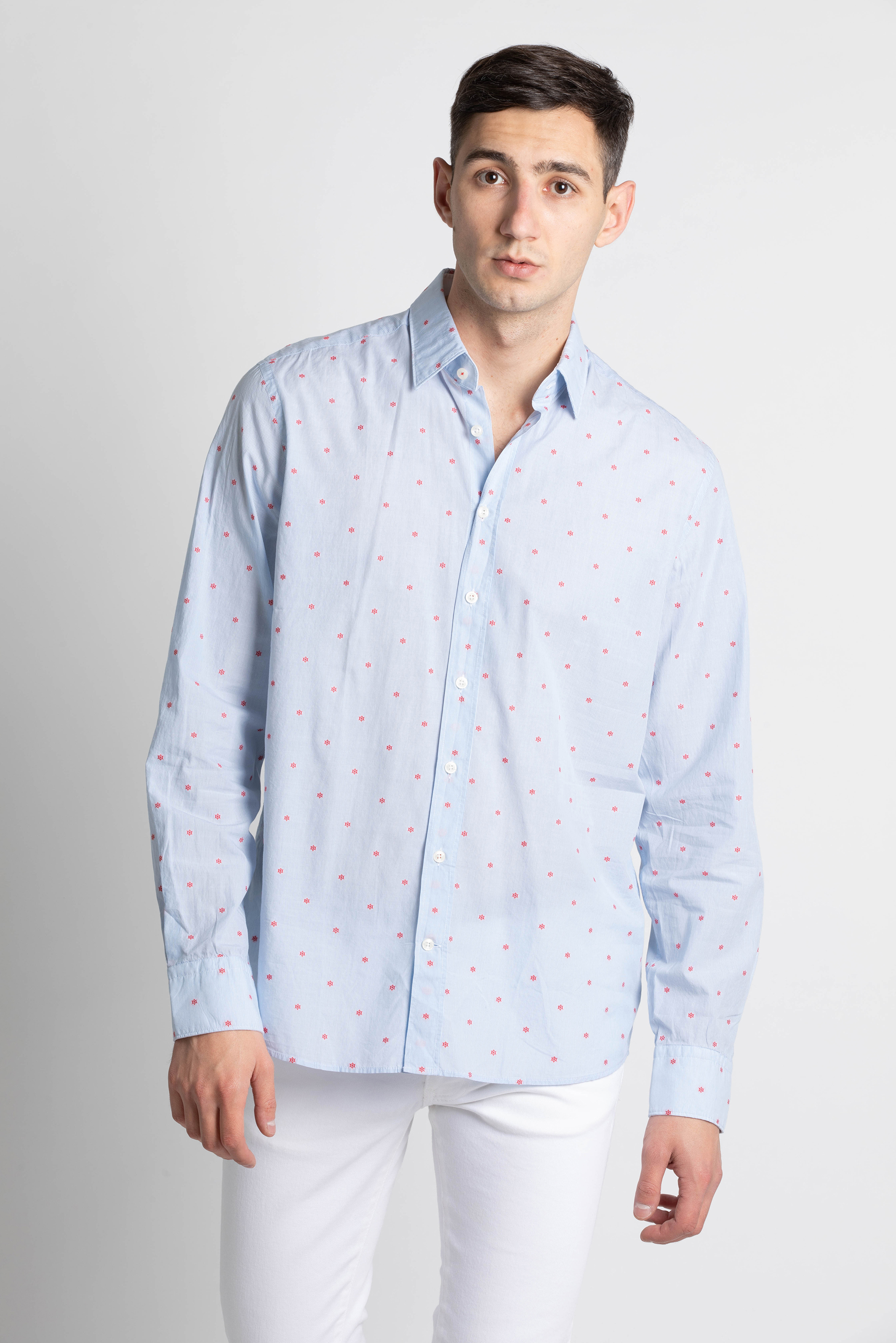 

Boat Wheel Fil Coupe Slim Fit Shirt, Blue