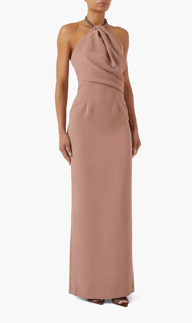 

Solace London Brown The Riva Maxi Dress for Women | The Deal Outlet
